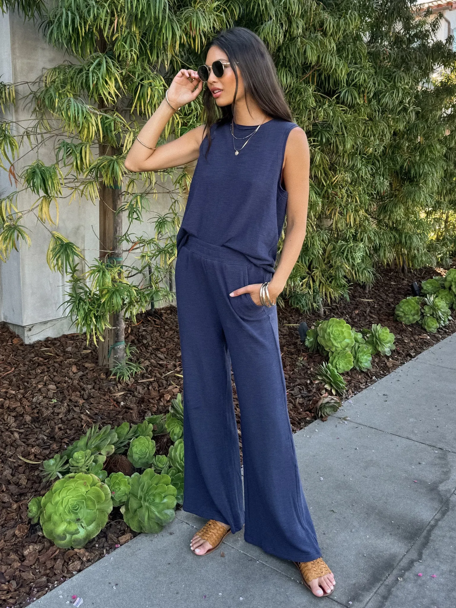 Easy Going Knit Top in Navy