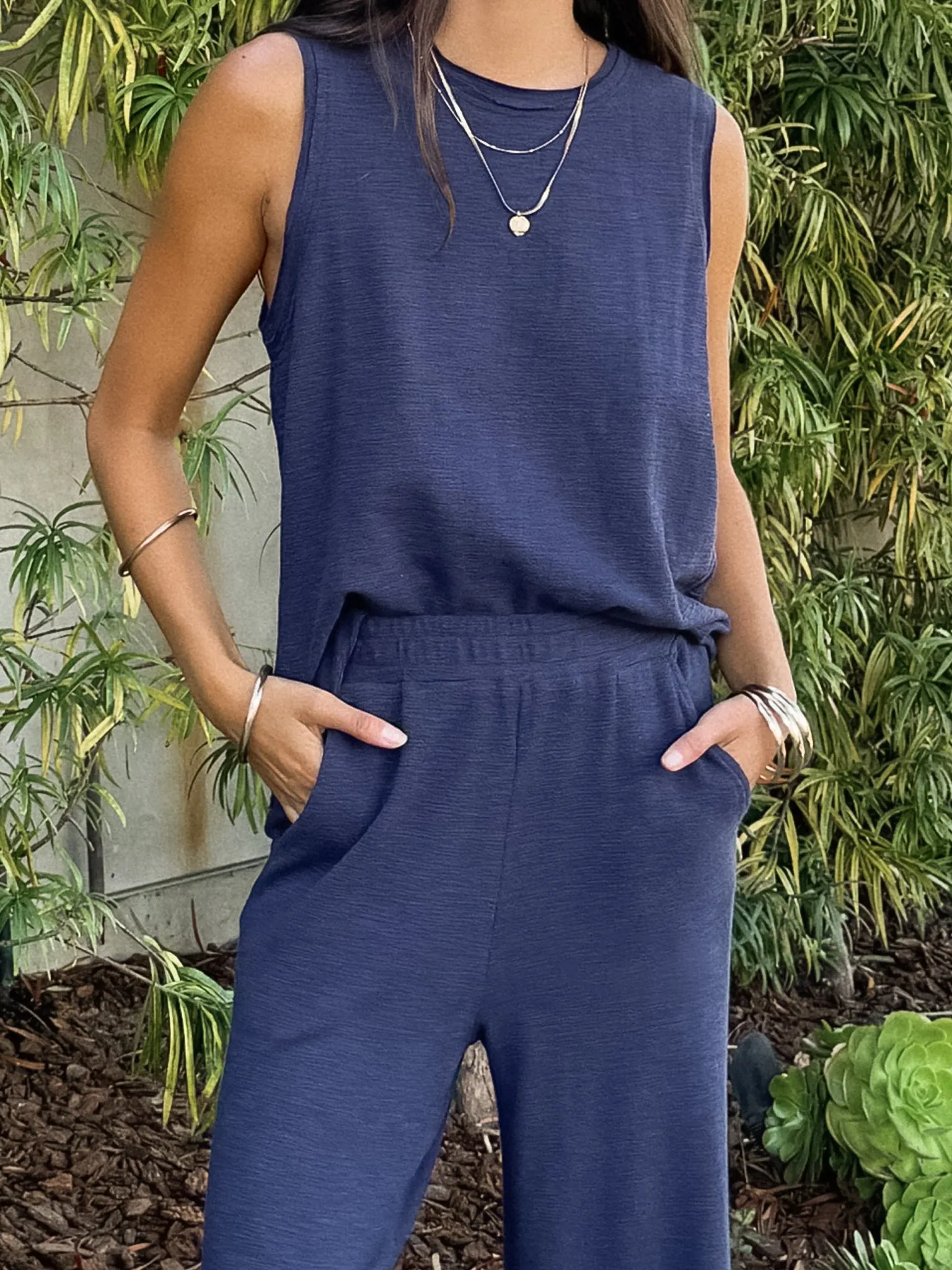 Easy Going Knit Top in Navy