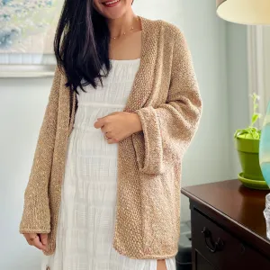 Easy Knitted Cardigan Pdf digital download pattern US women's XS-XXL with video tutorial