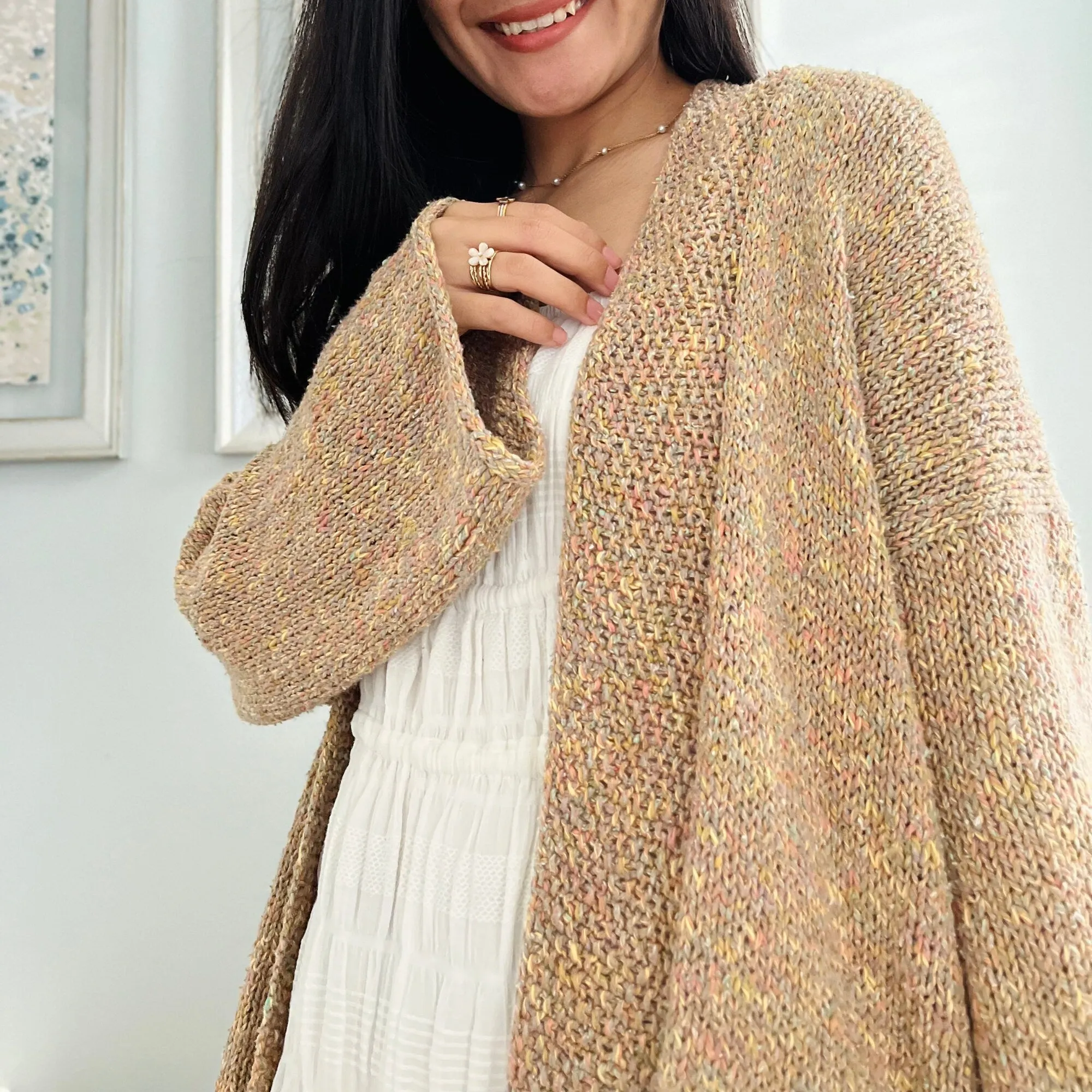 Easy Knitted Cardigan Pdf digital download pattern US women's XS-XXL with video tutorial