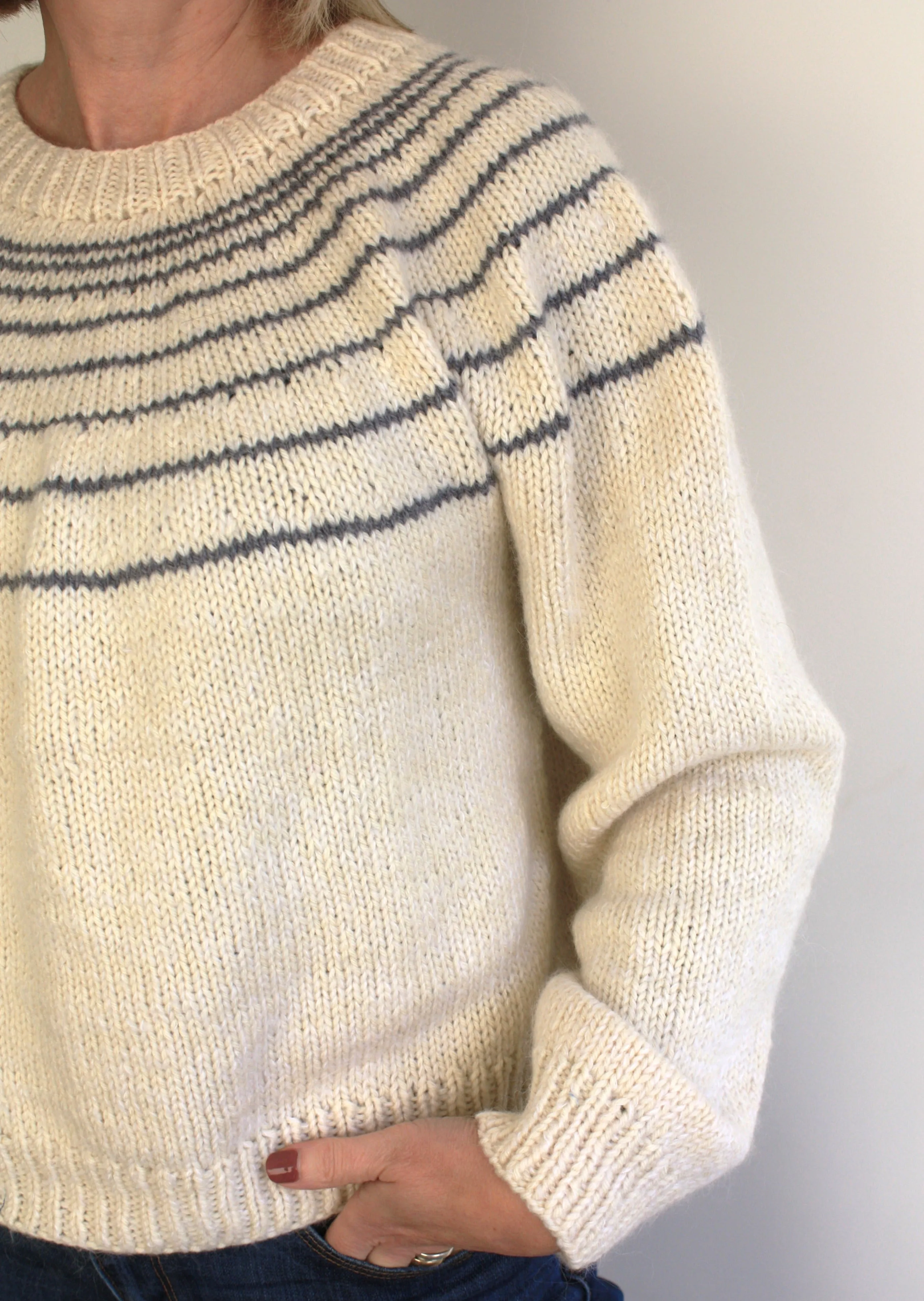 Easy Top Down Yoke Knitting Pattern - Colvend Sweater