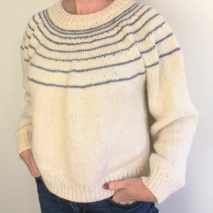 Easy Top Down Yoke Knitting Pattern - Colvend Sweater