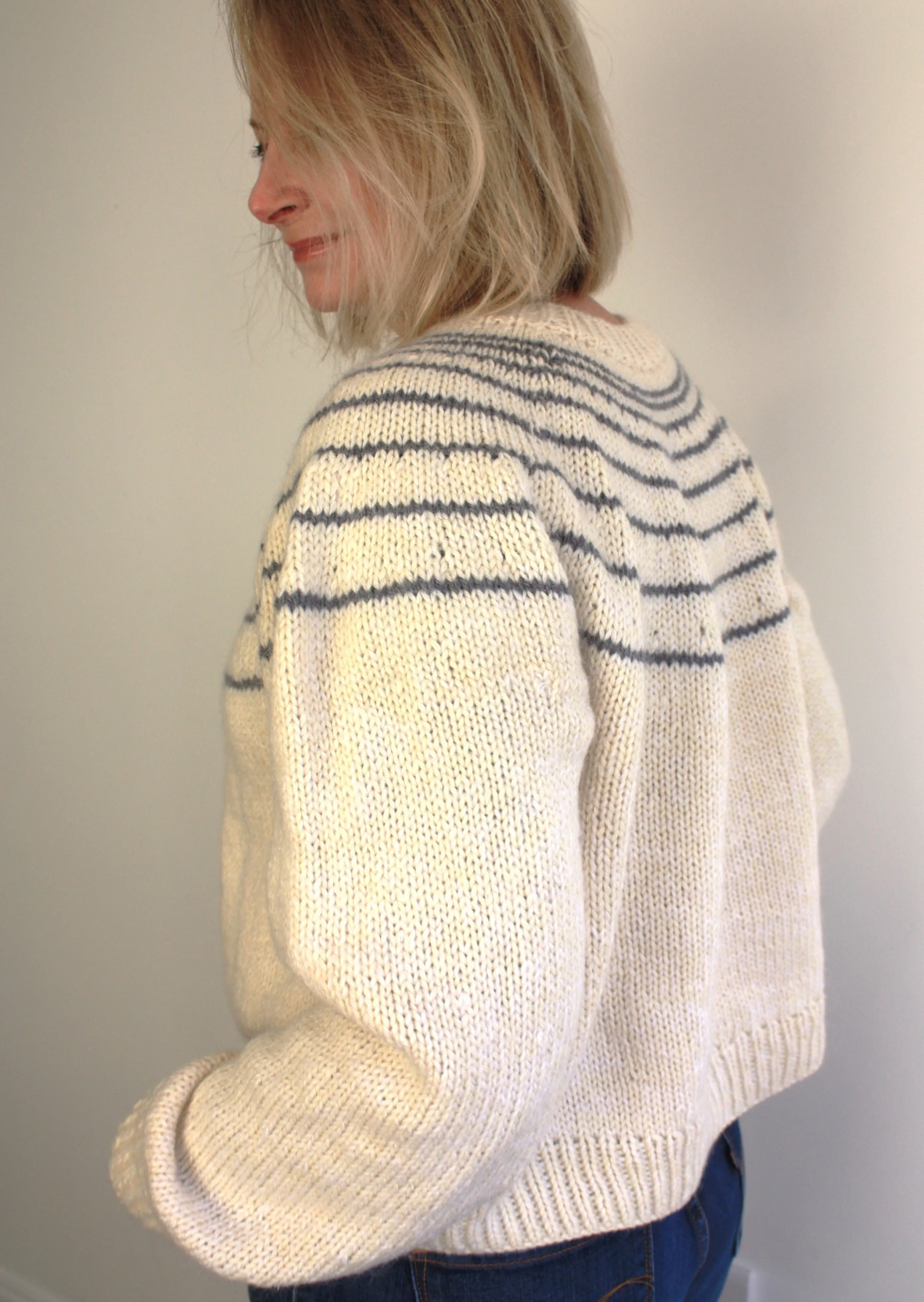 Easy Top Down Yoke Knitting Pattern - Colvend Sweater