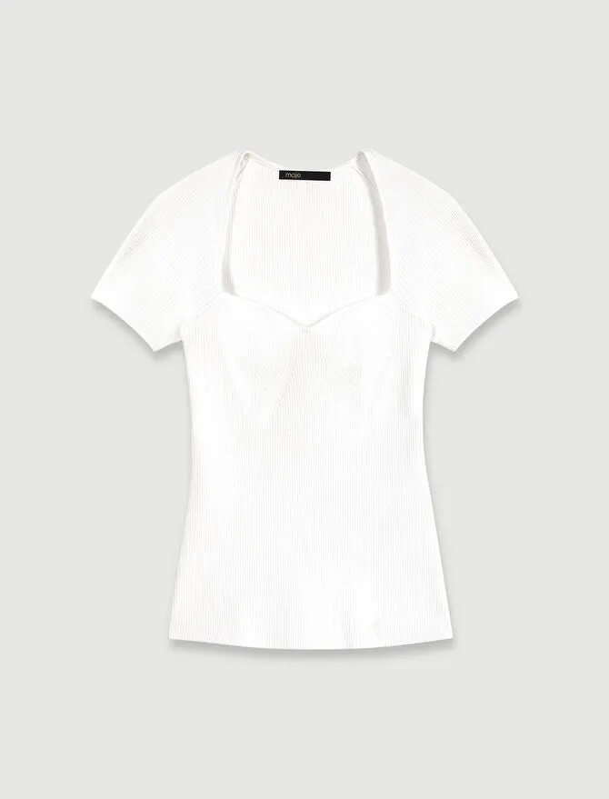 Ecru Rib knit top