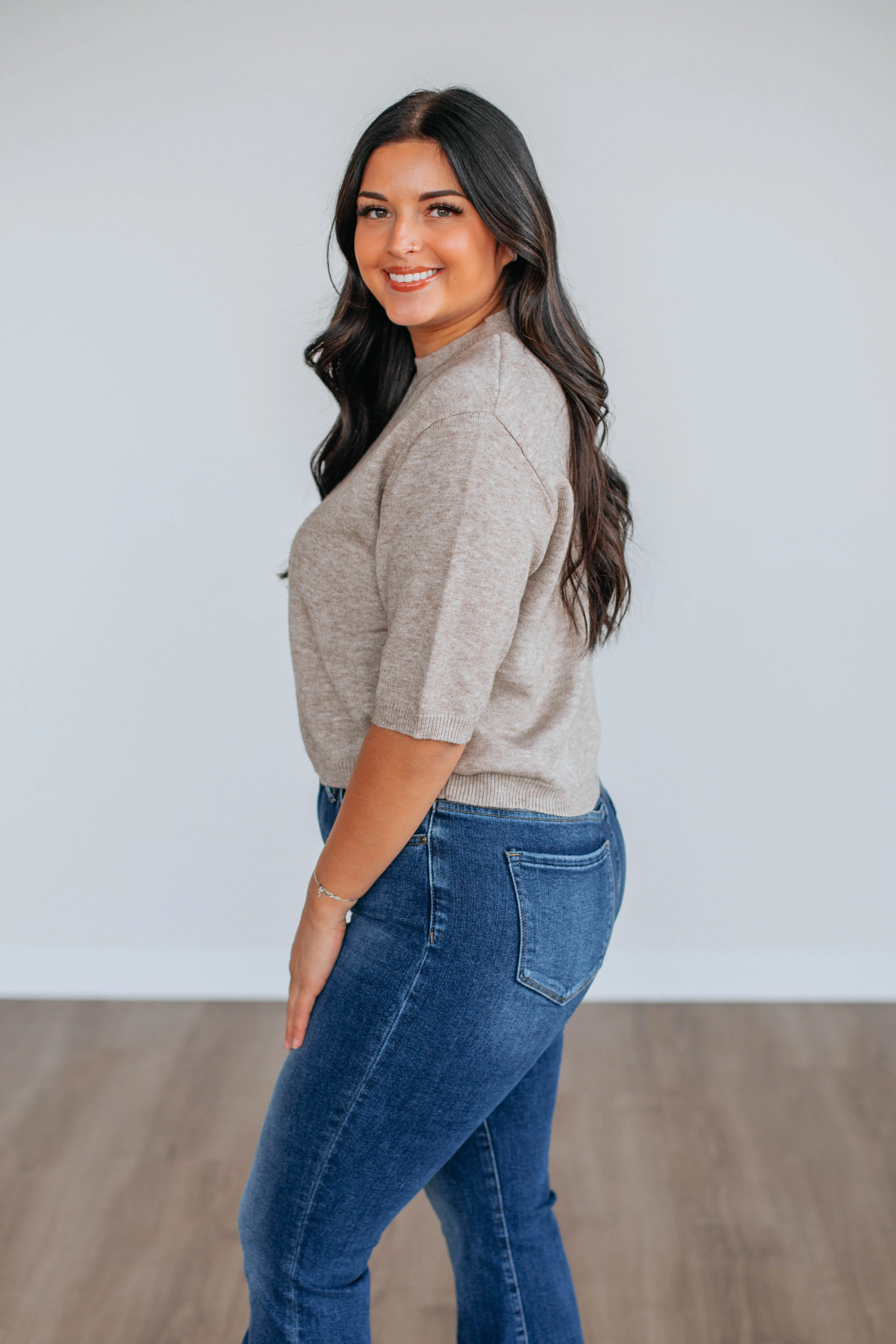 Eleni Knit Top - Mocha