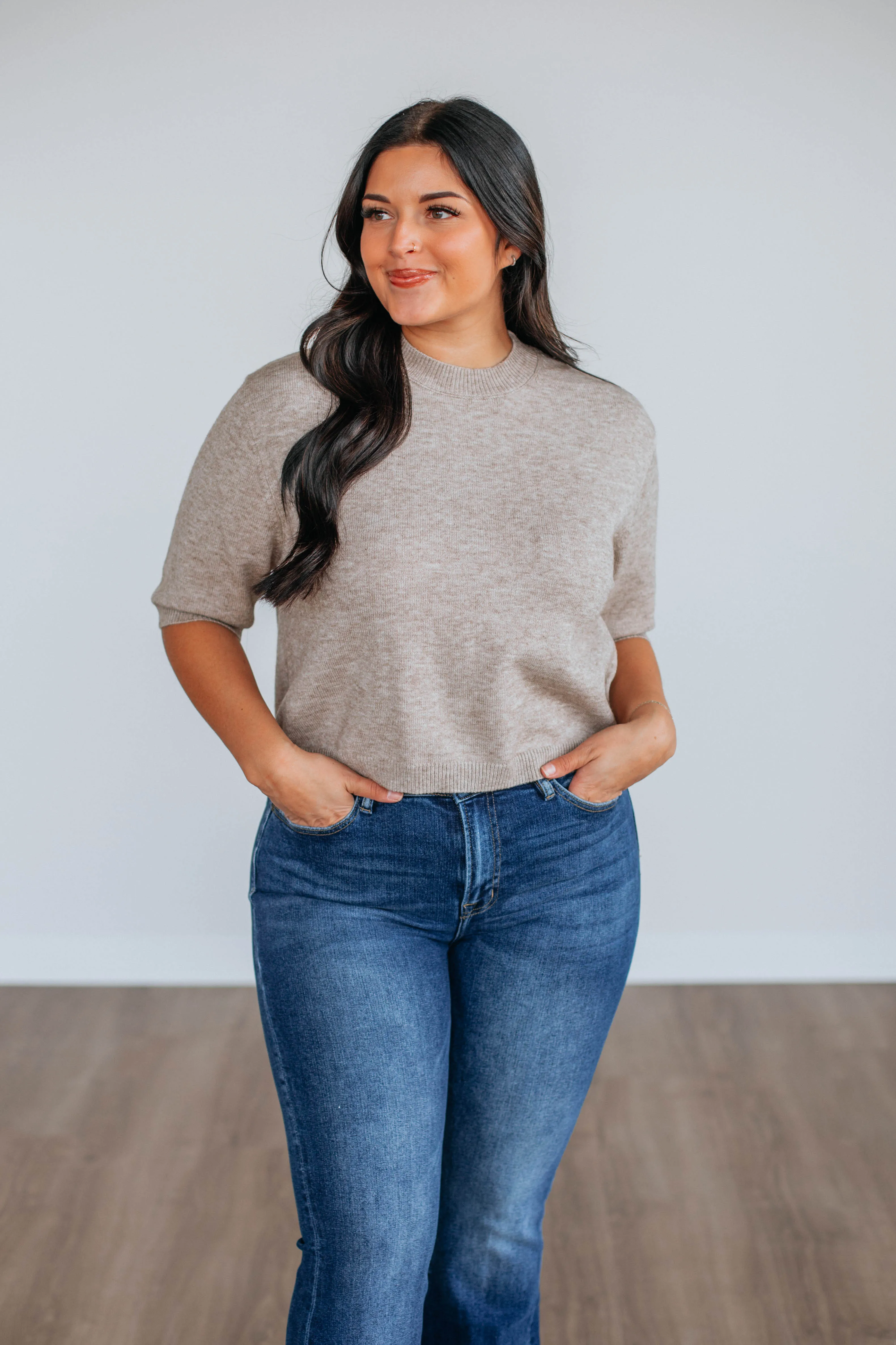 Eleni Knit Top - Mocha