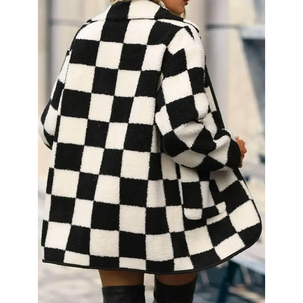 Elevate Your Wardrobe with the Checkered Button Front Coat in Luxury Fashion