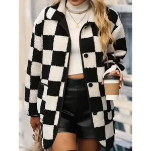 Elevate Your Wardrobe with the Checkered Button Front Coat in Luxury Fashion