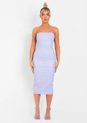 Elle Lilac PU Bandeau Midi Dress