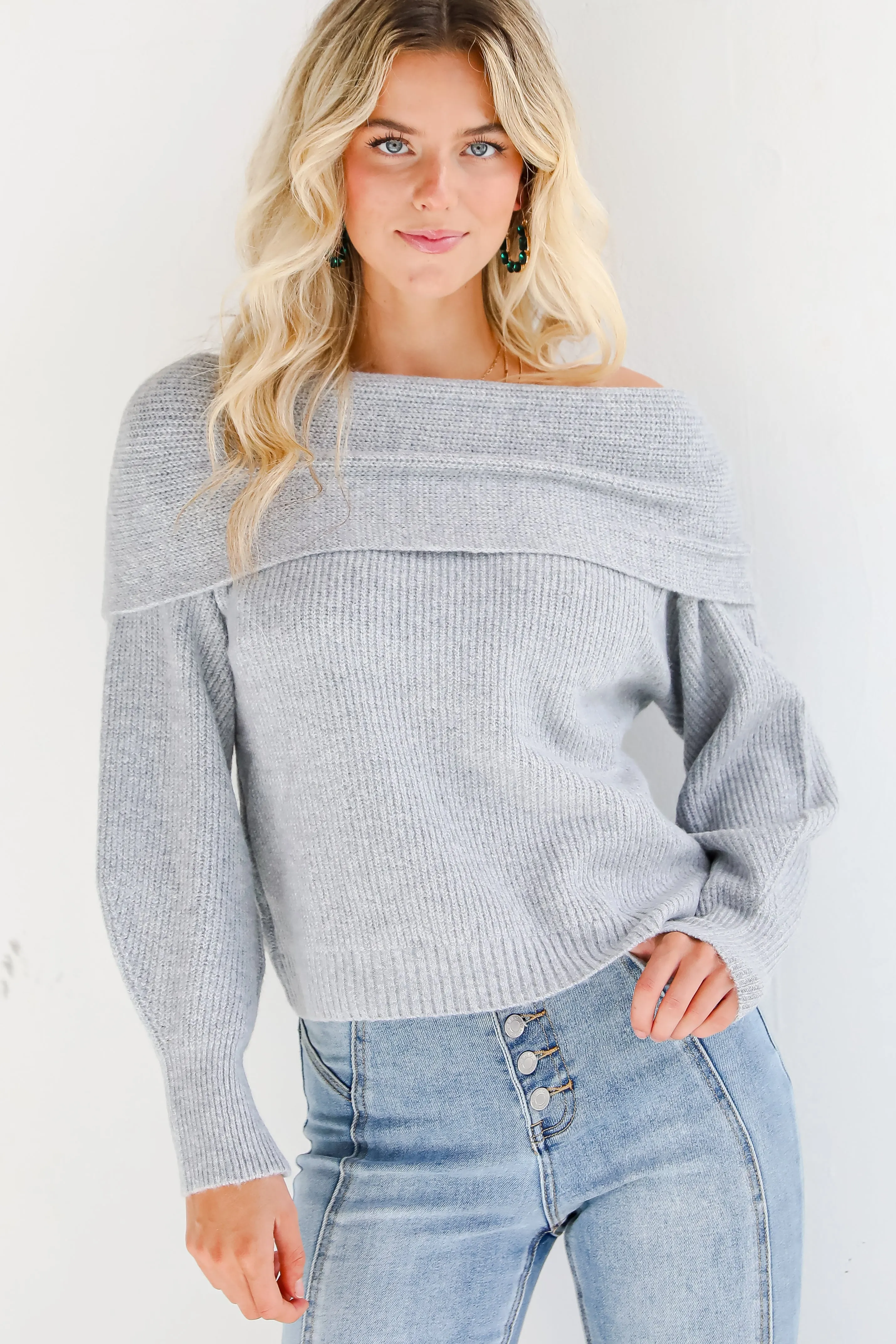 Eternal Heart Off-The-Shoulder Sweater