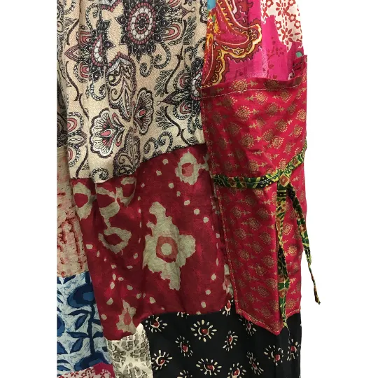 EthnVintage Earthtone Patchwork Unisex Cotton  Boho hippie Yoga Harem Pants With Pockets