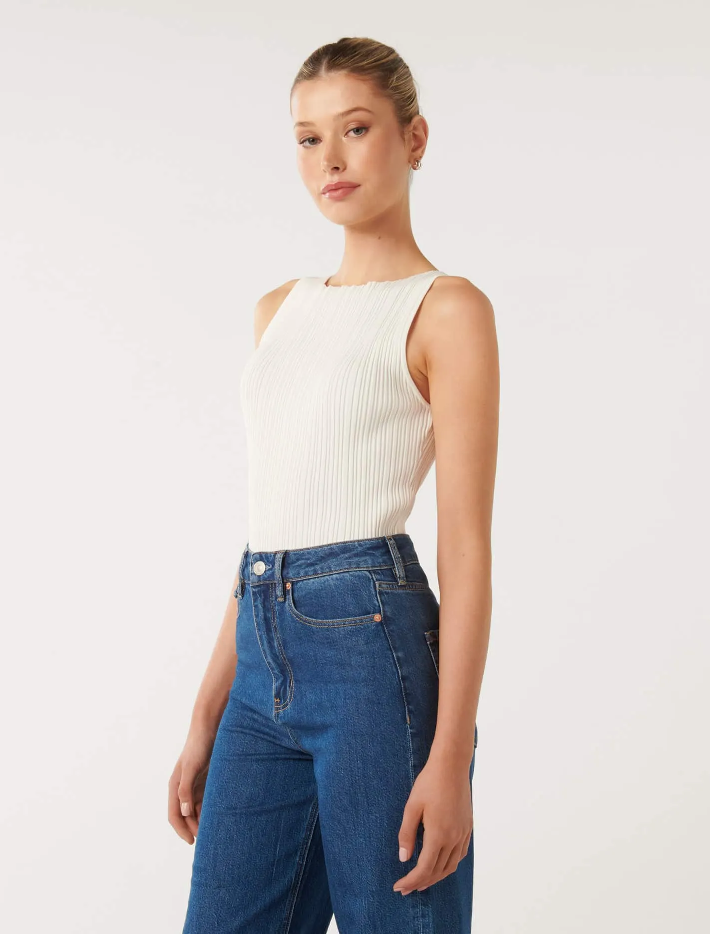Evie Boat Neck Knit Tank Top