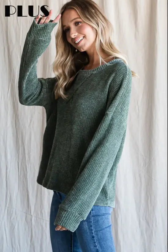 Extended Knit Top Pullover