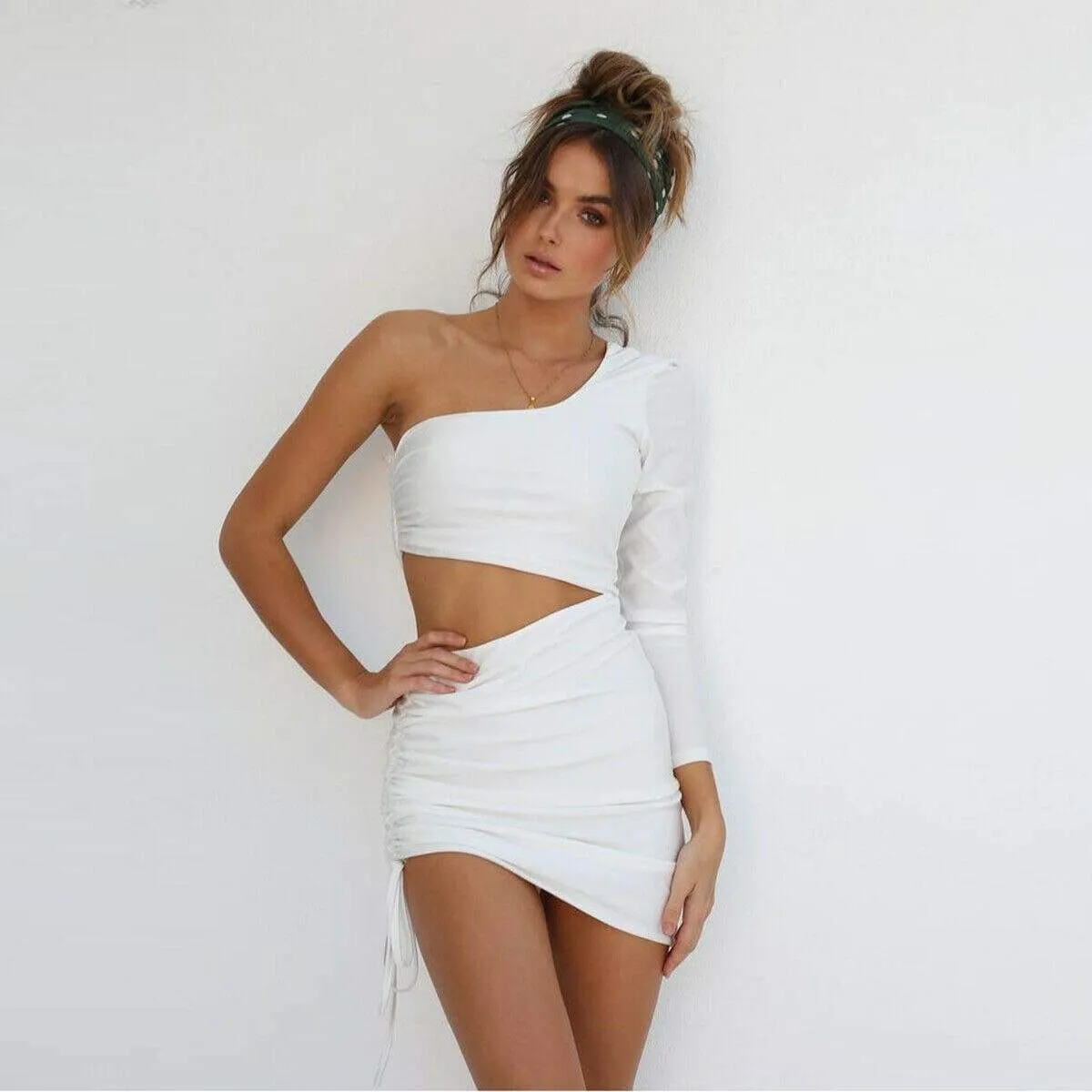 FashionSierra - Hollow Out Bandage Bodycon Mini Dress