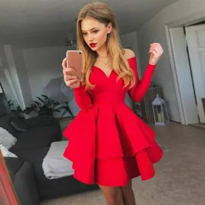 FashionSierra - Women Evening Party Cascading Ruffle Dress
