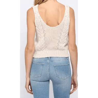 FATE Natural Cotton Aran Cable Knit Tank Top
