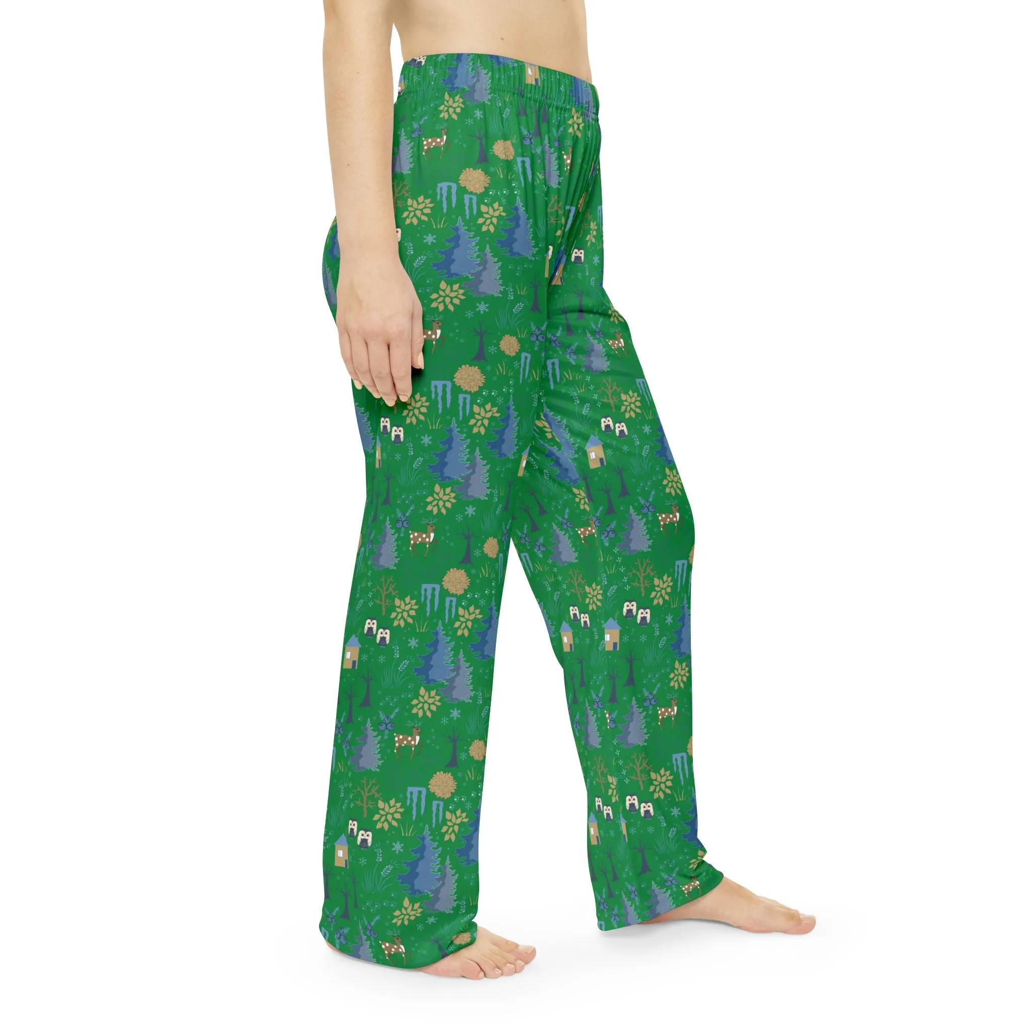 Festive Holiday Pajama Pants : Cozy Winter Loungewear in Green for All Sizes XS-4XL