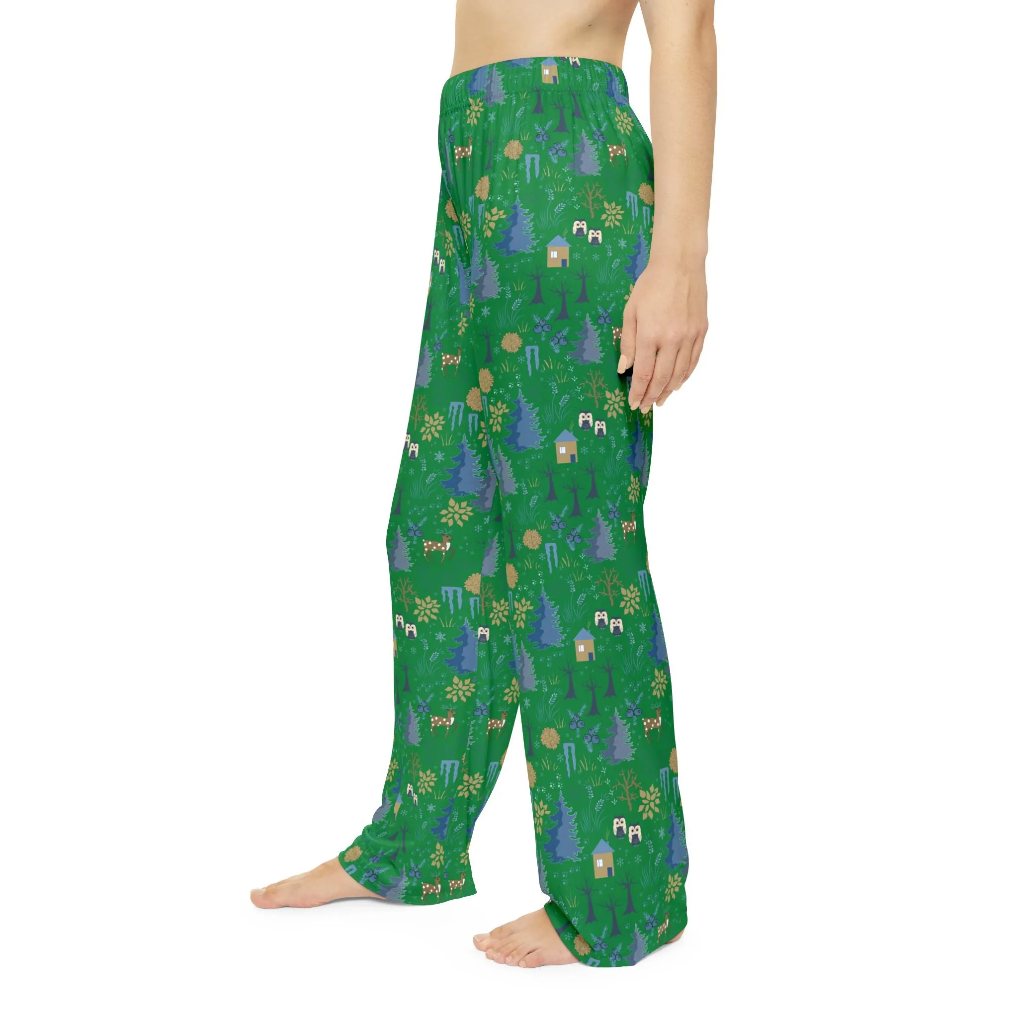 Festive Holiday Pajama Pants : Cozy Winter Loungewear in Green for All Sizes XS-4XL