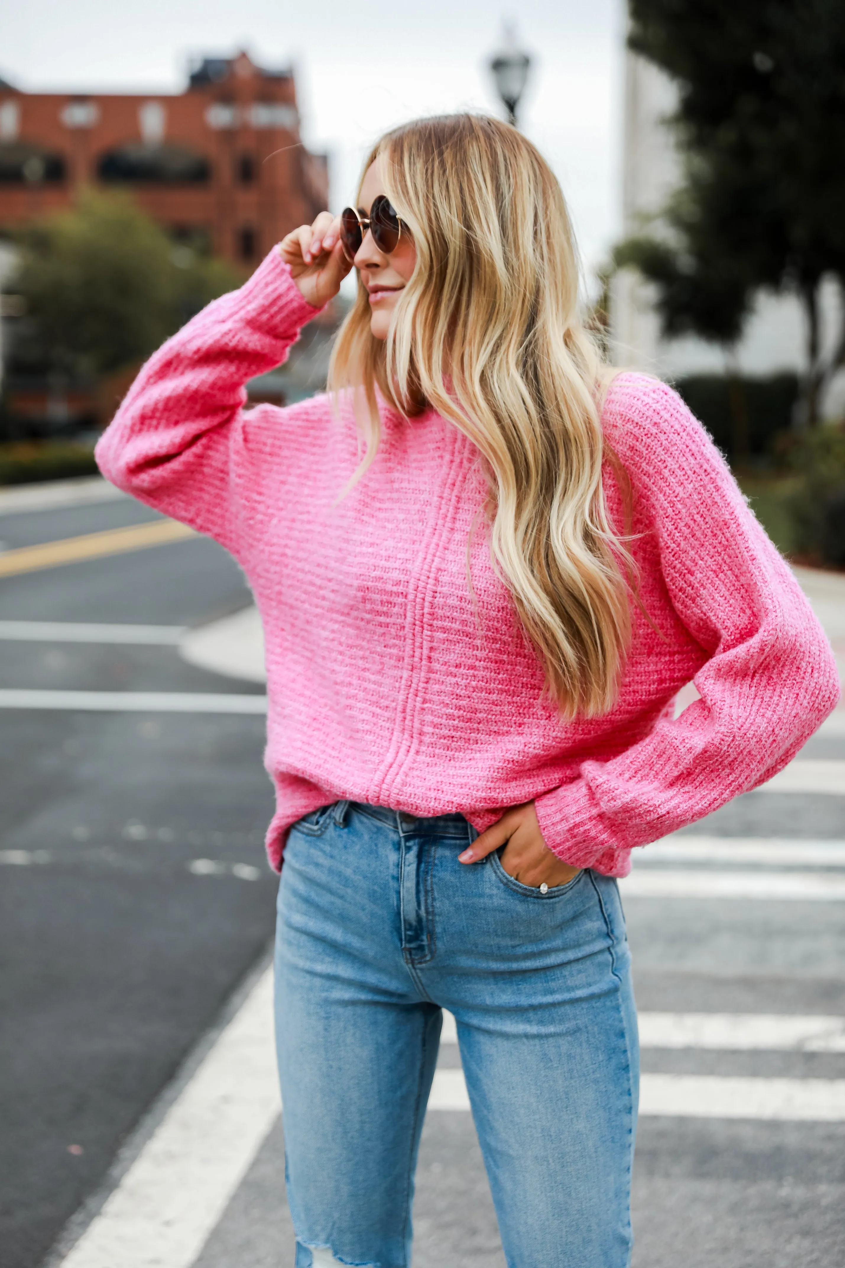 FINAL SALE - Cuddling Close Pink Oversized Sweater