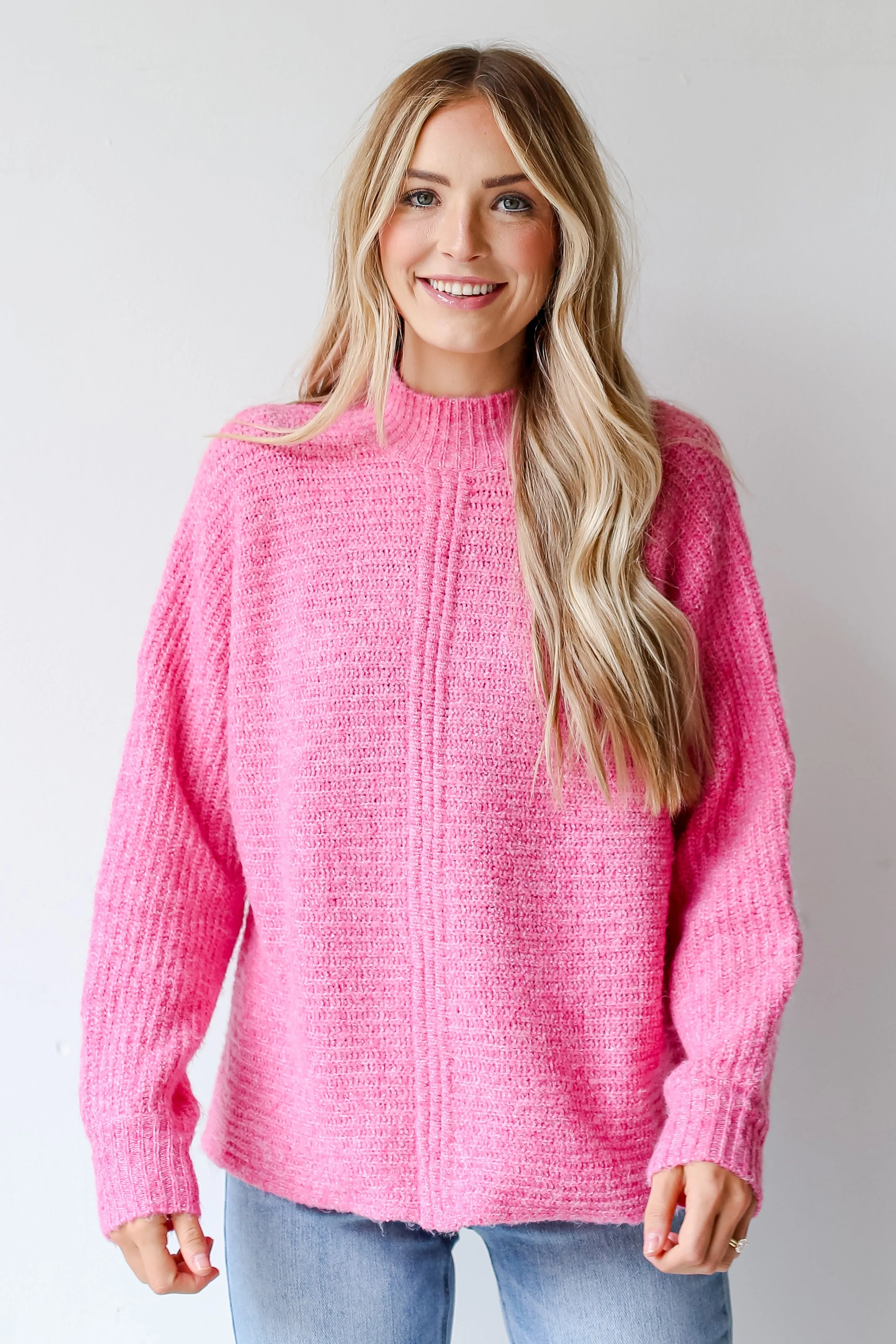 FINAL SALE - Cuddling Close Pink Oversized Sweater