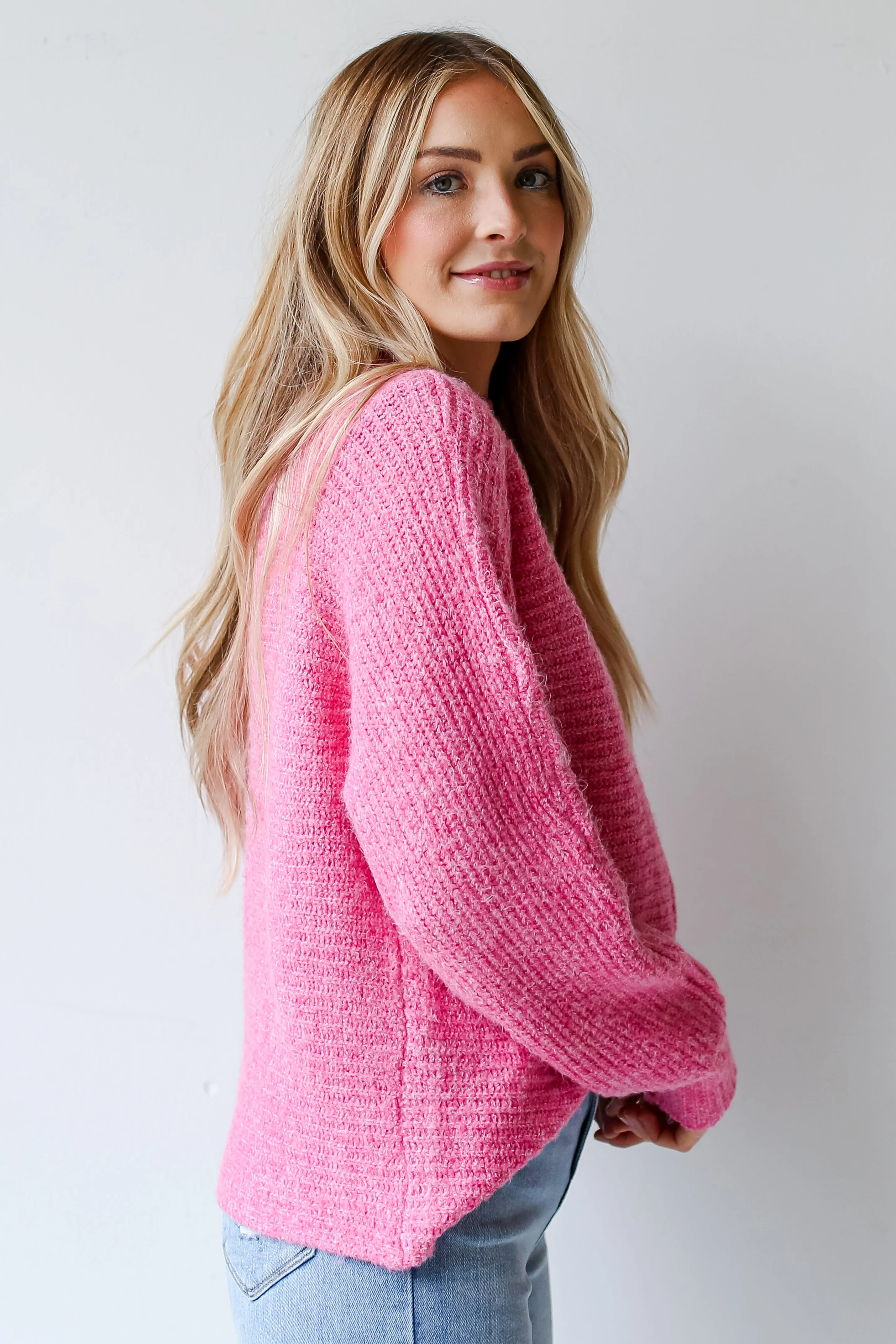 FINAL SALE - Cuddling Close Pink Oversized Sweater