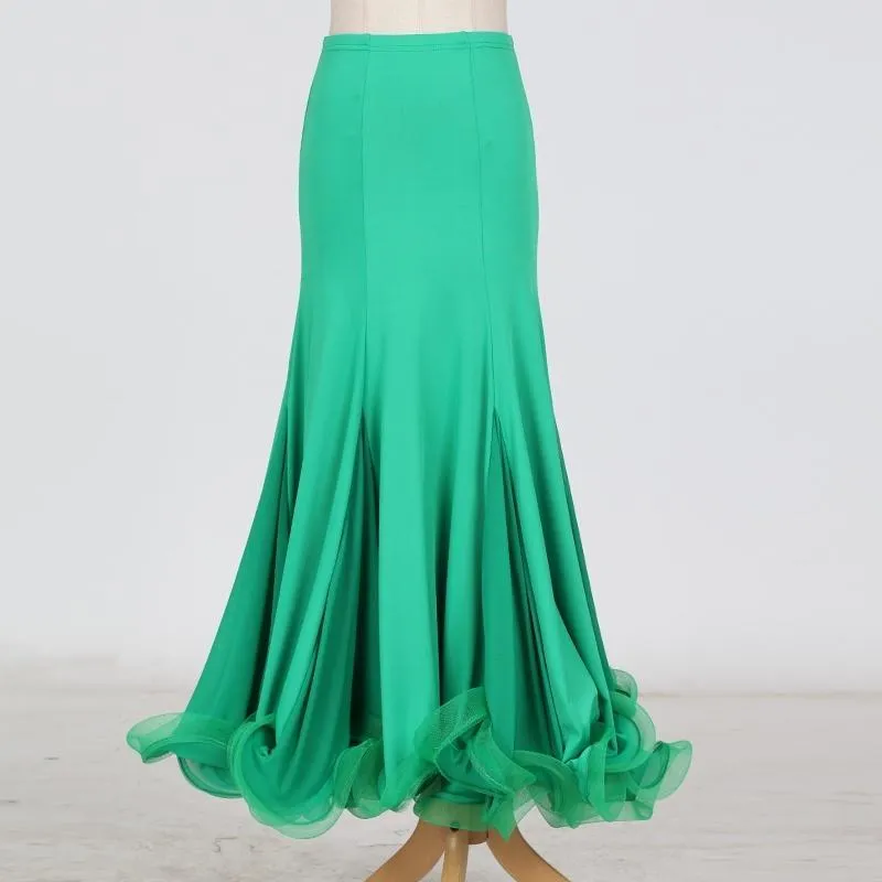 Flared Maxi Ballroom Skirt with Ruffles
