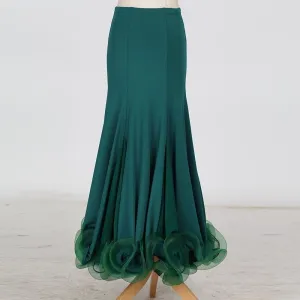 Flared Maxi Ballroom Skirt with Ruffles