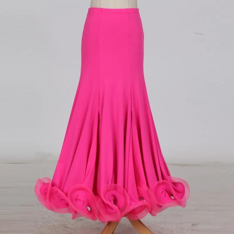 Flared Maxi Ballroom Skirt with Ruffles