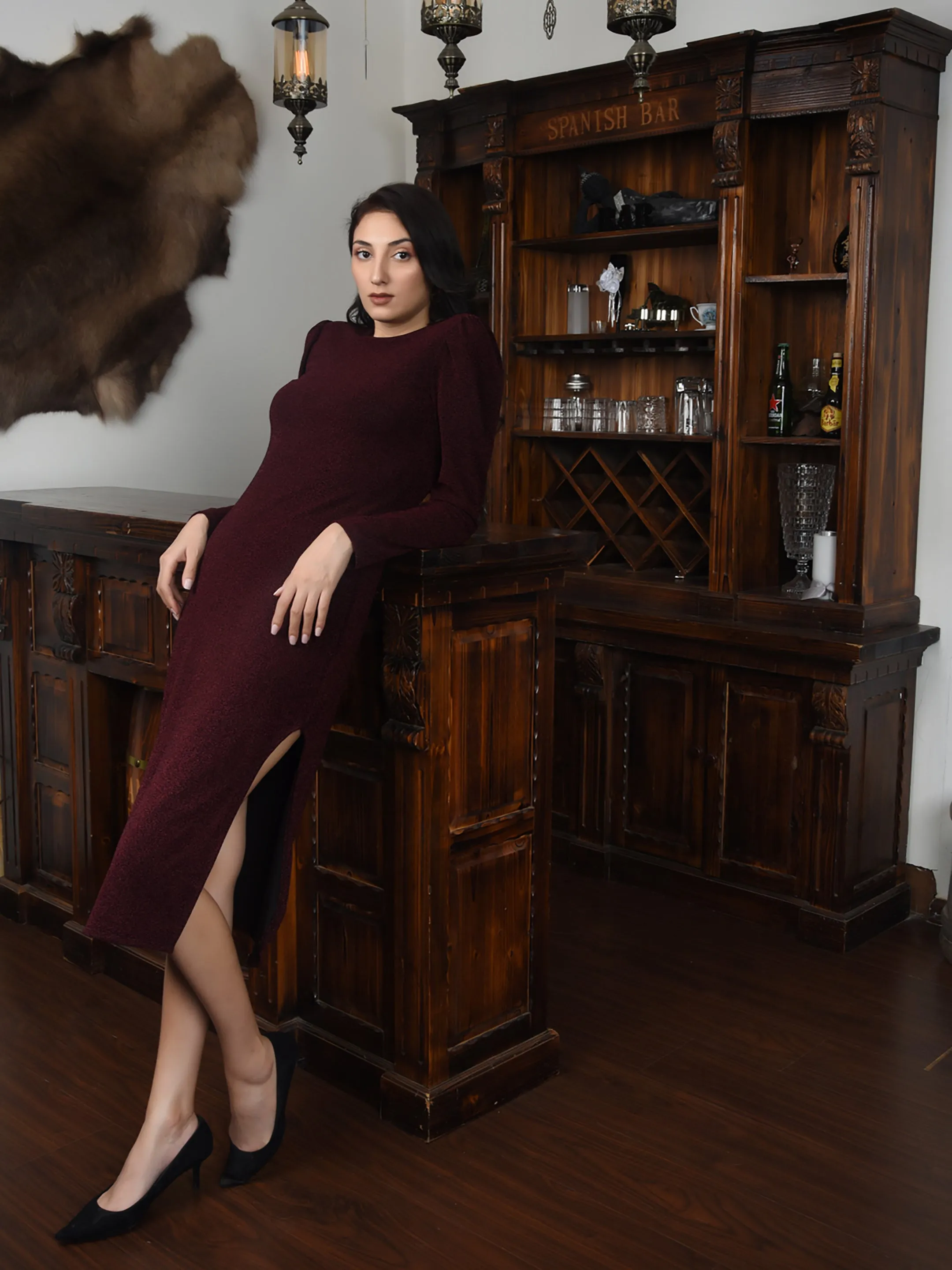 Flawless Trendy Partywear Bodycon Midi Slit Dress | DIVA