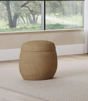 Flex Upholstered Ottoman in Porcini Chenille