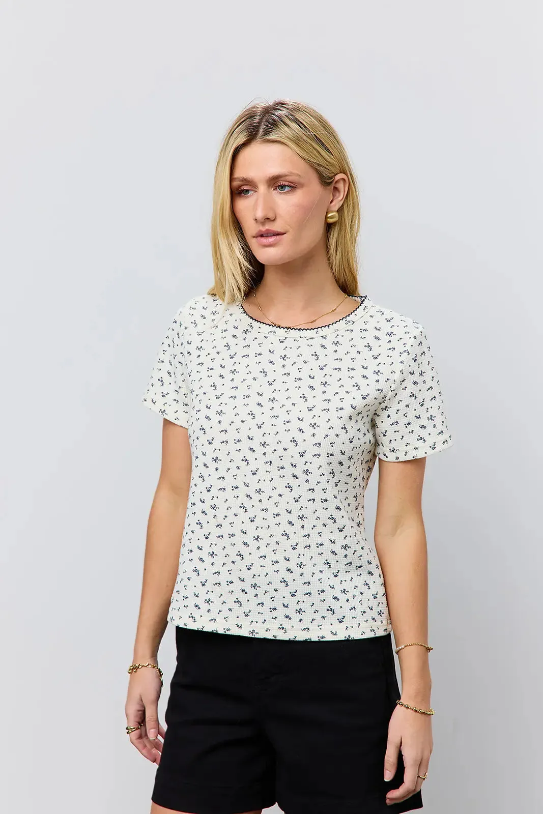 Floral Waffle Knit Top - FINAL SALE