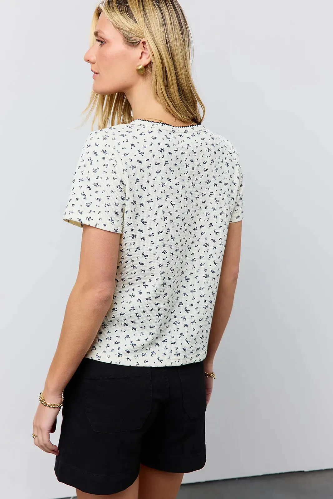Floral Waffle Knit Top - FINAL SALE
