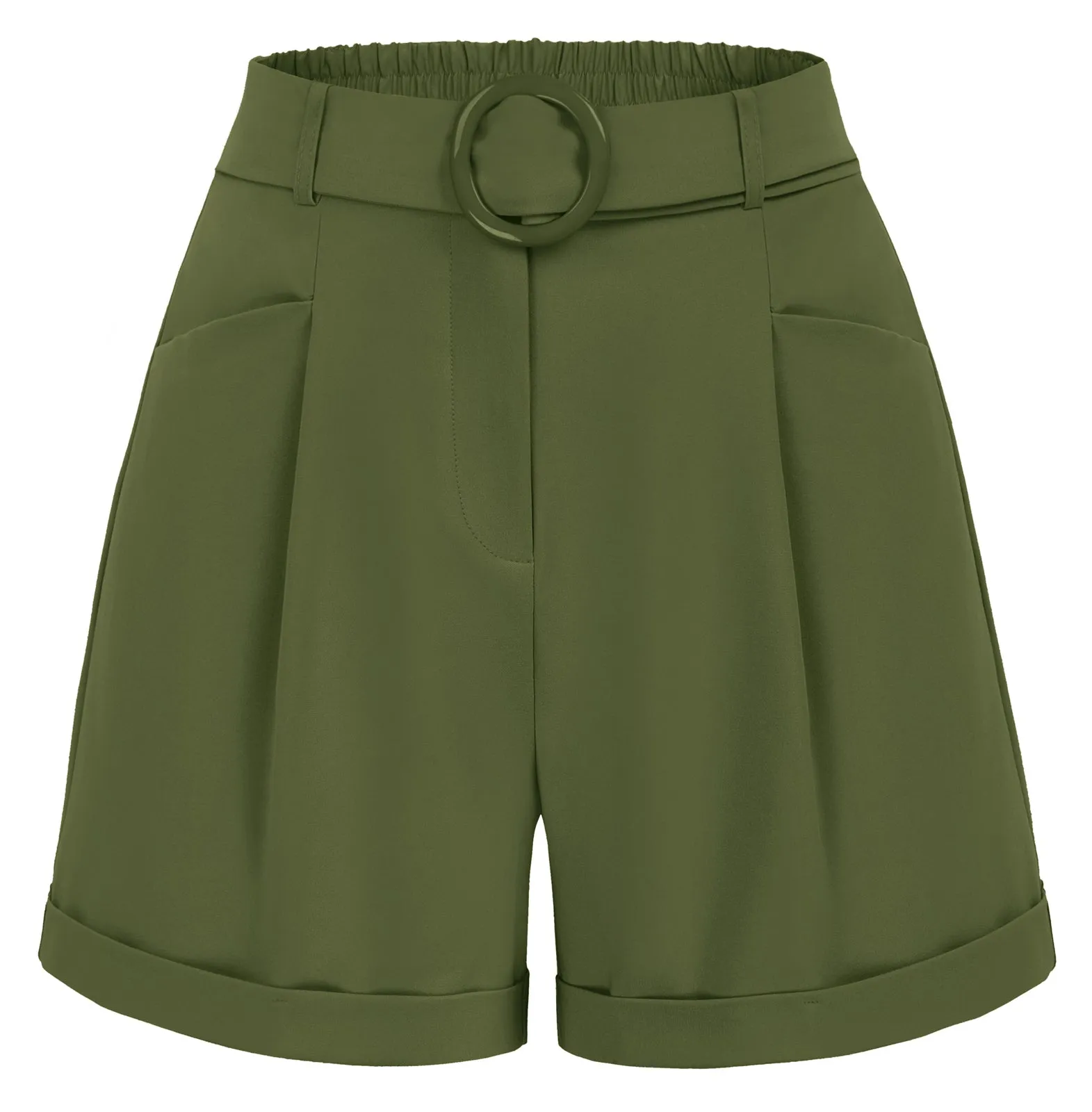 Fold-over Leg Opening Shorts with Belt