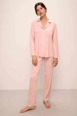 Frida Long PJ Set in Silver/Pink