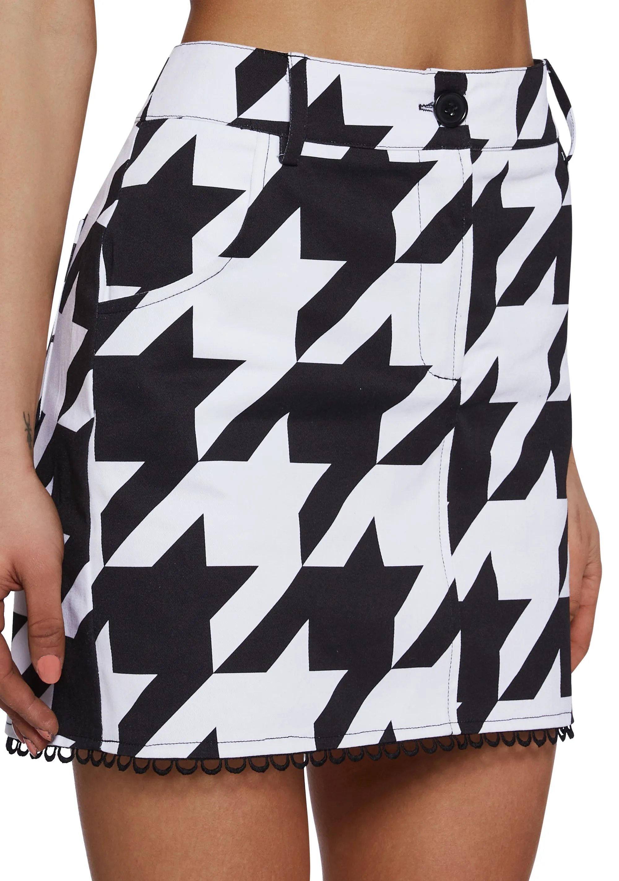 Friendly Fashionista Mini Skirt - Black/White