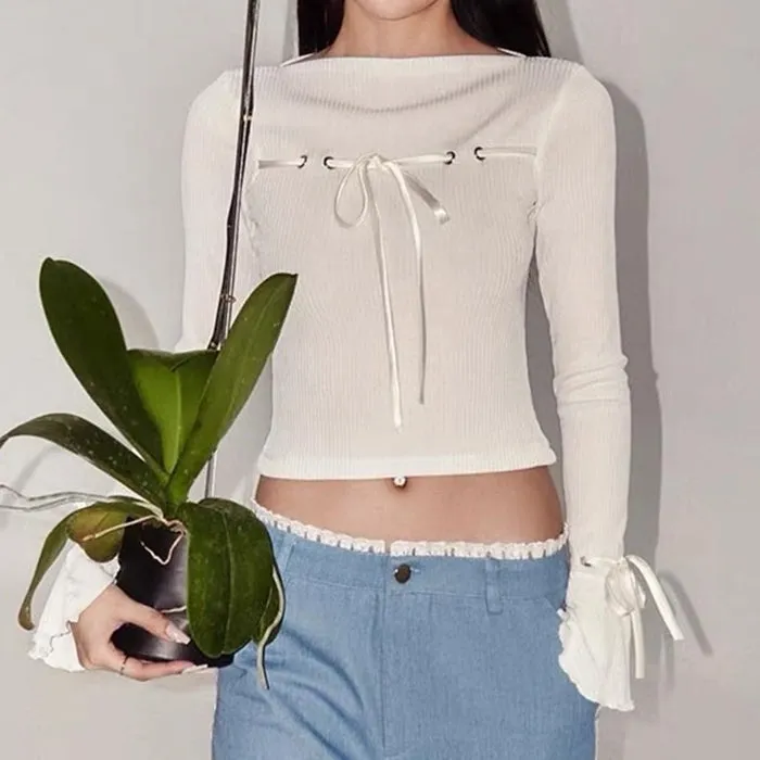Front-Lace Coquette Top
