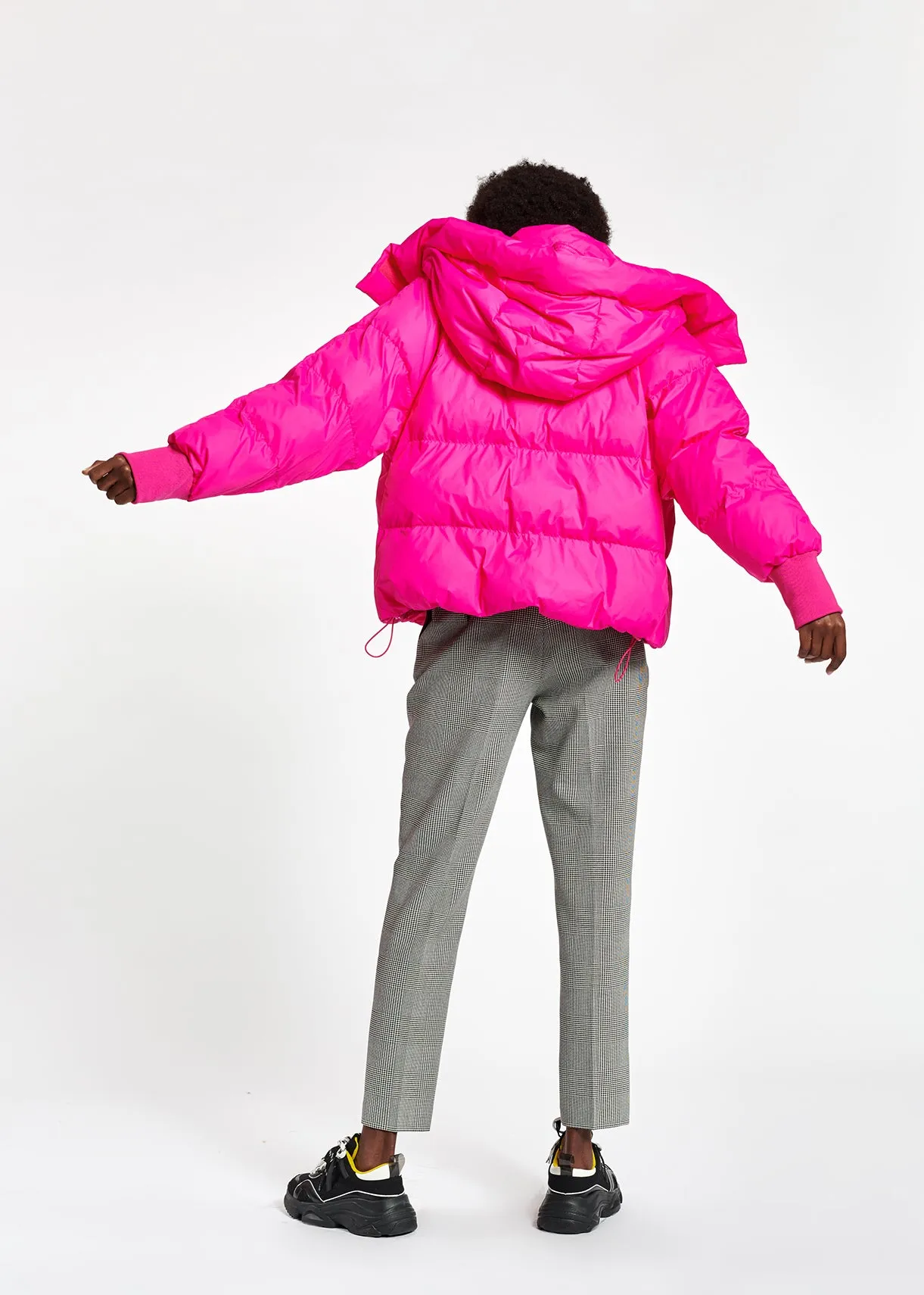 Fuchsia boxy puffer jacket