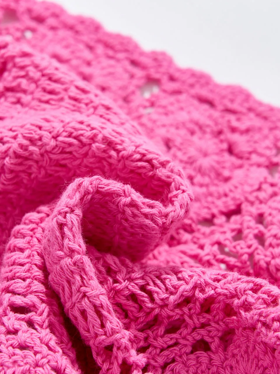 Fuchsia Pointelle Knit Top