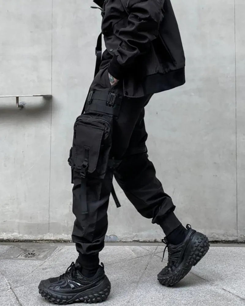Functional Black Multi-Pocket Cargo Pants