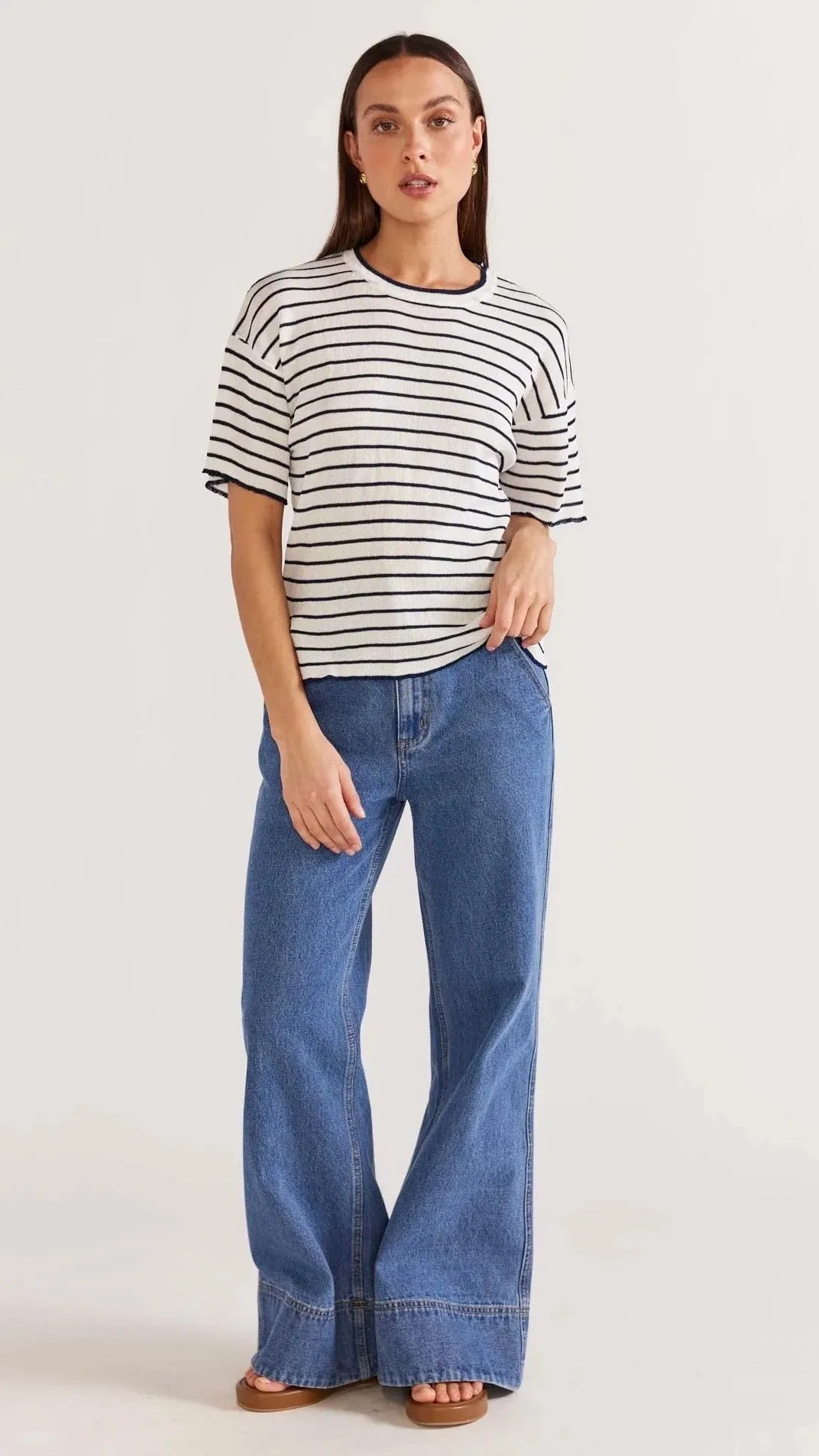 Gaia Stripe Boxy Knit Tee