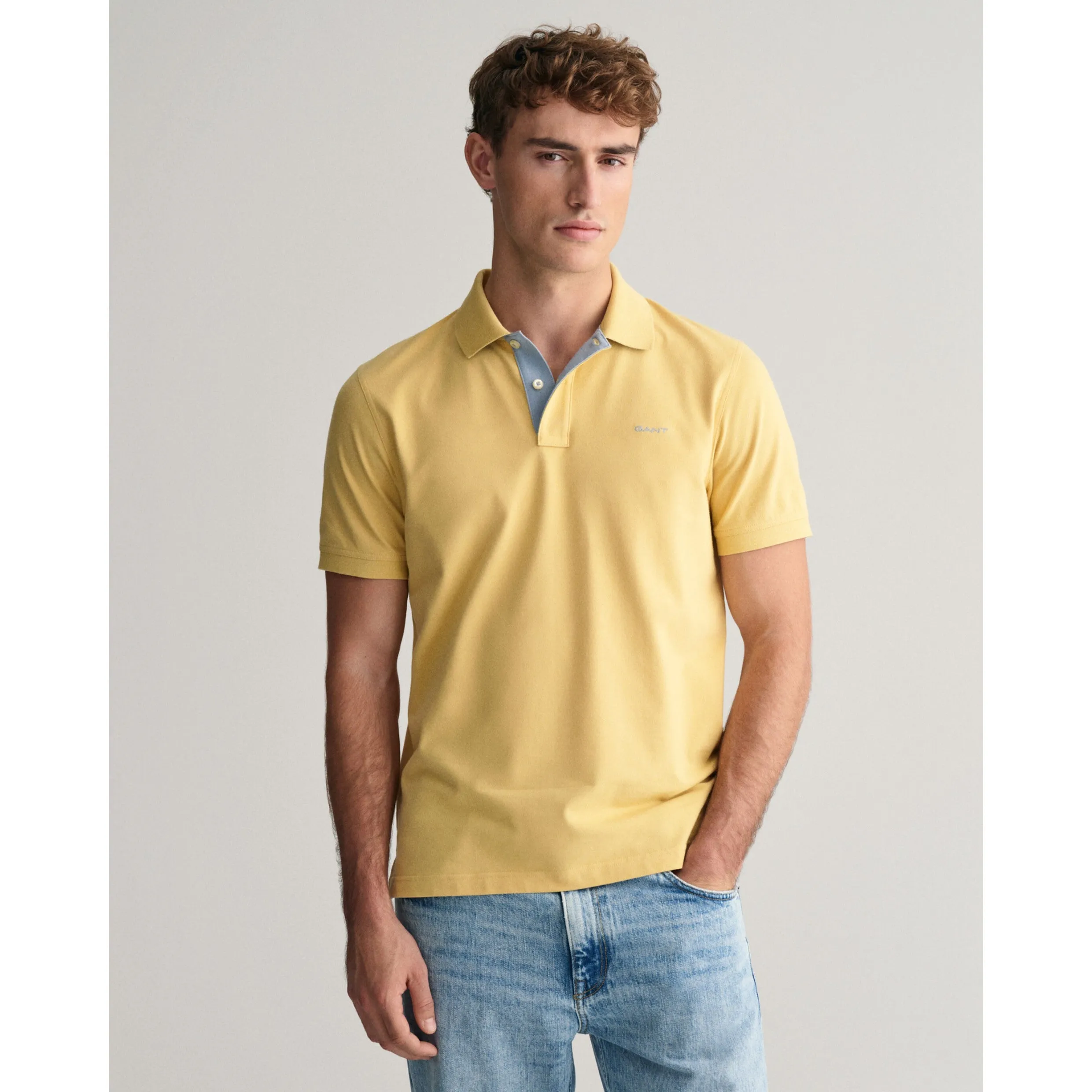 GANT Contrast Stretch Pique Polo 2062026 Dusty Yellow