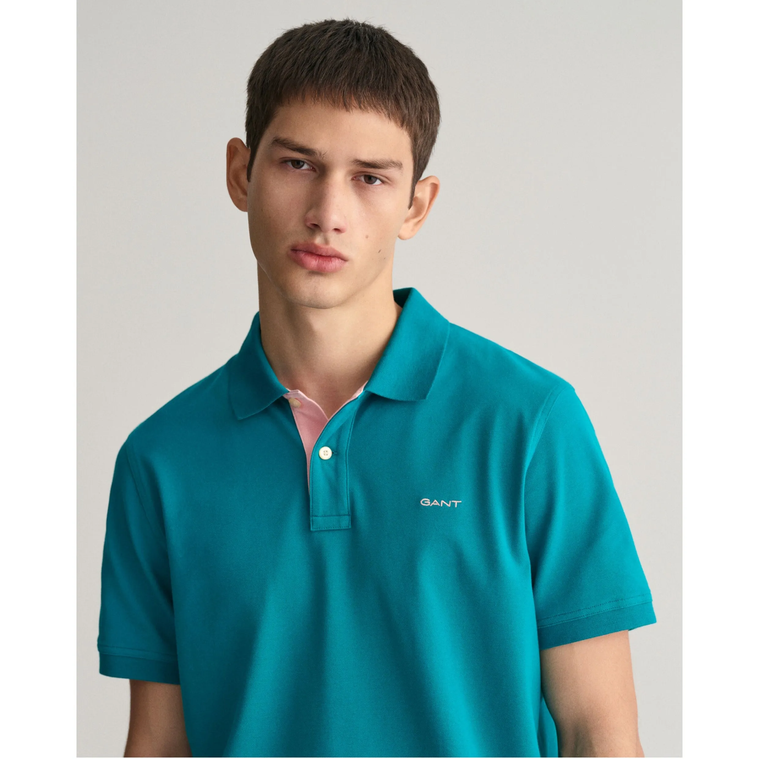 GANT Contrast Stretch Pique Polo 2062026 Ocean Turquoise