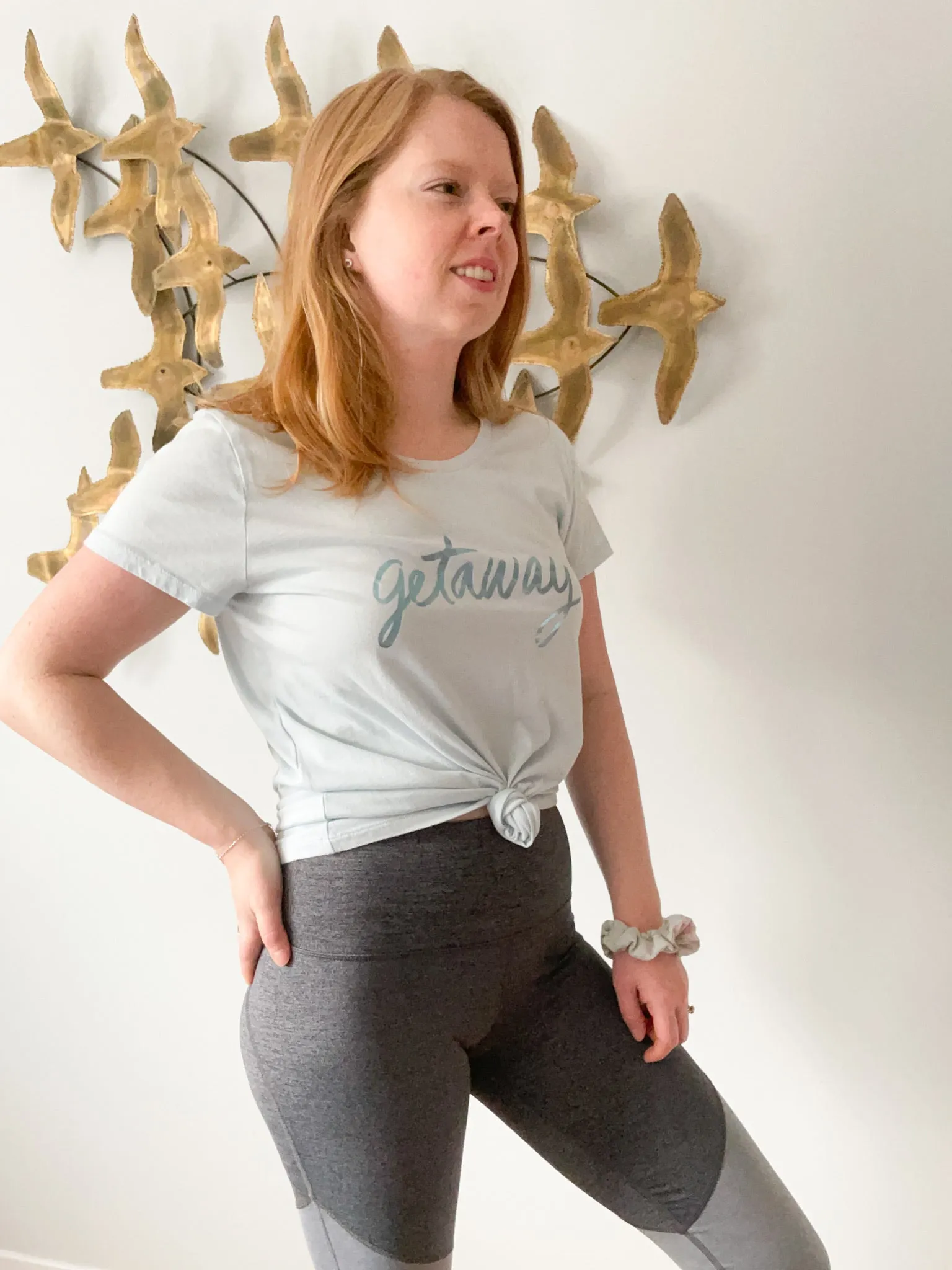 GAP Pale Blue Metallic Getaway Favorite Cotton T-shirt - Medium
