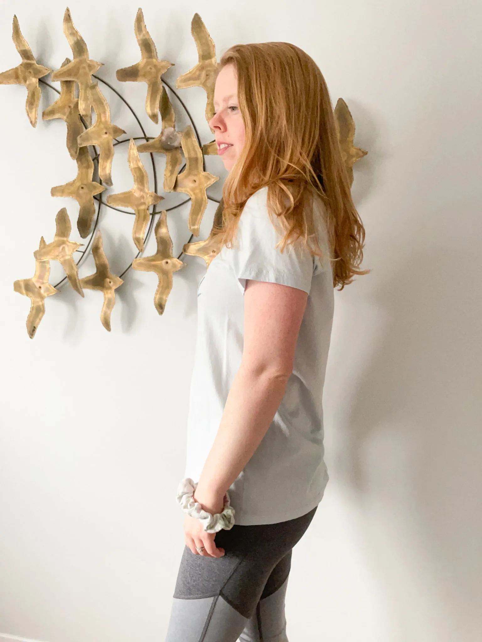 GAP Pale Blue Metallic Getaway Favorite Cotton T-shirt - Medium