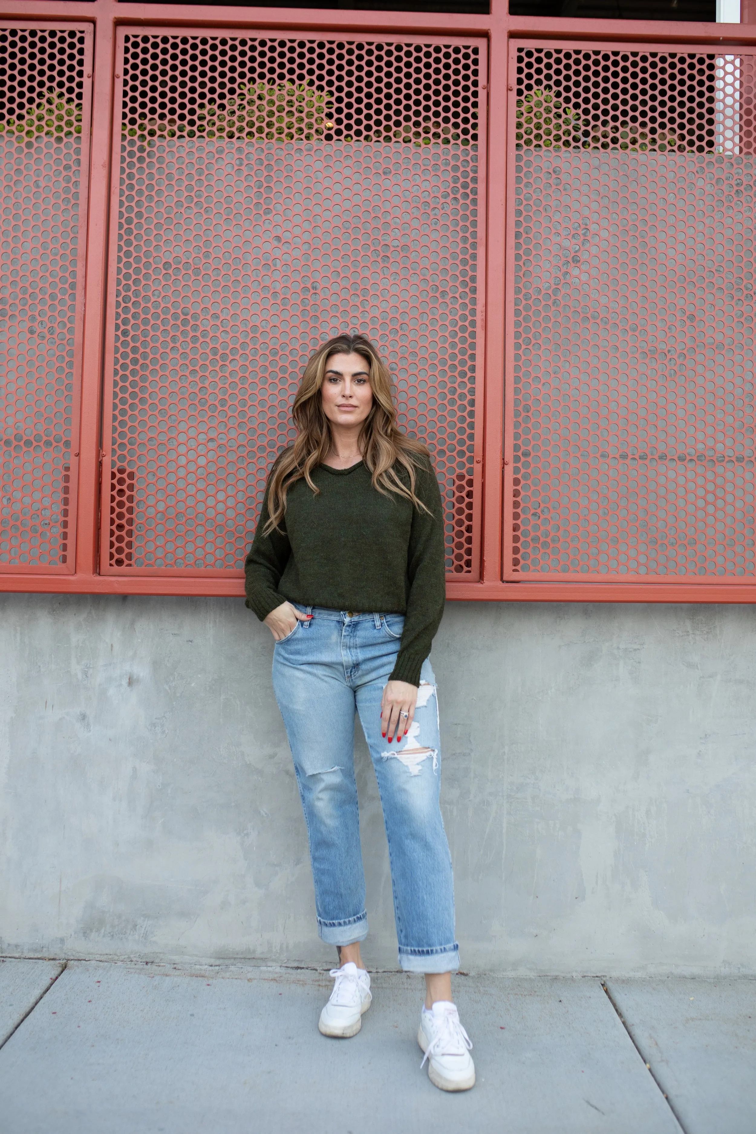 Georgia Pullover Sweater in Heather Navy or Heather Green - Pre-order 2/30