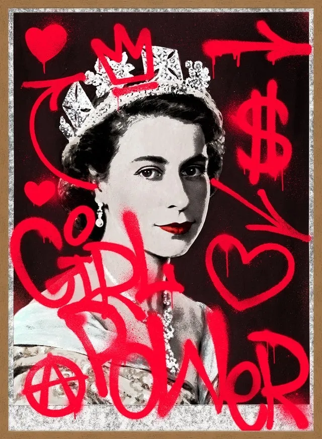 Girl Power Queen Elizabeth Spraypaint Print