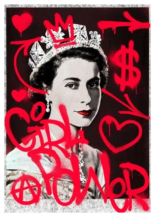 Girl Power Queen Elizabeth Spraypaint Print