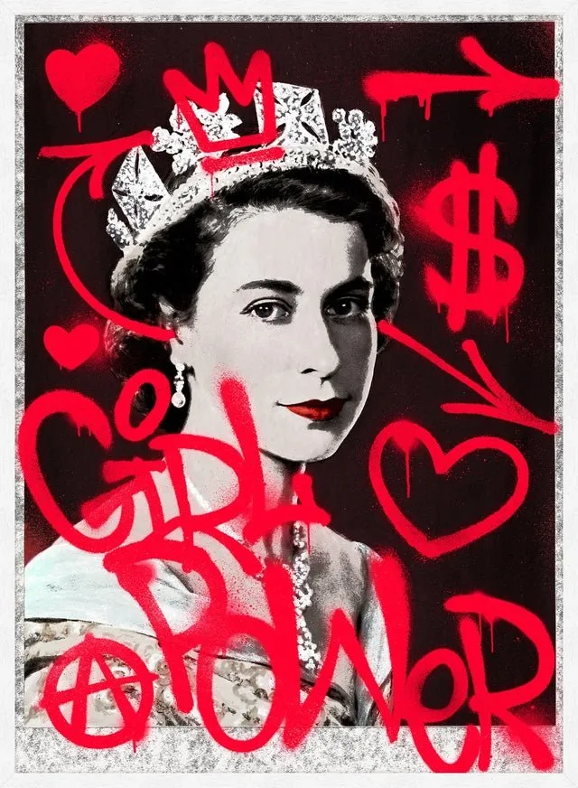 Girl Power Queen Elizabeth Spraypaint Print