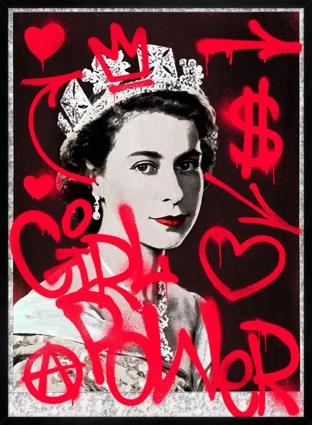 Girl Power Queen Elizabeth Spraypaint Print