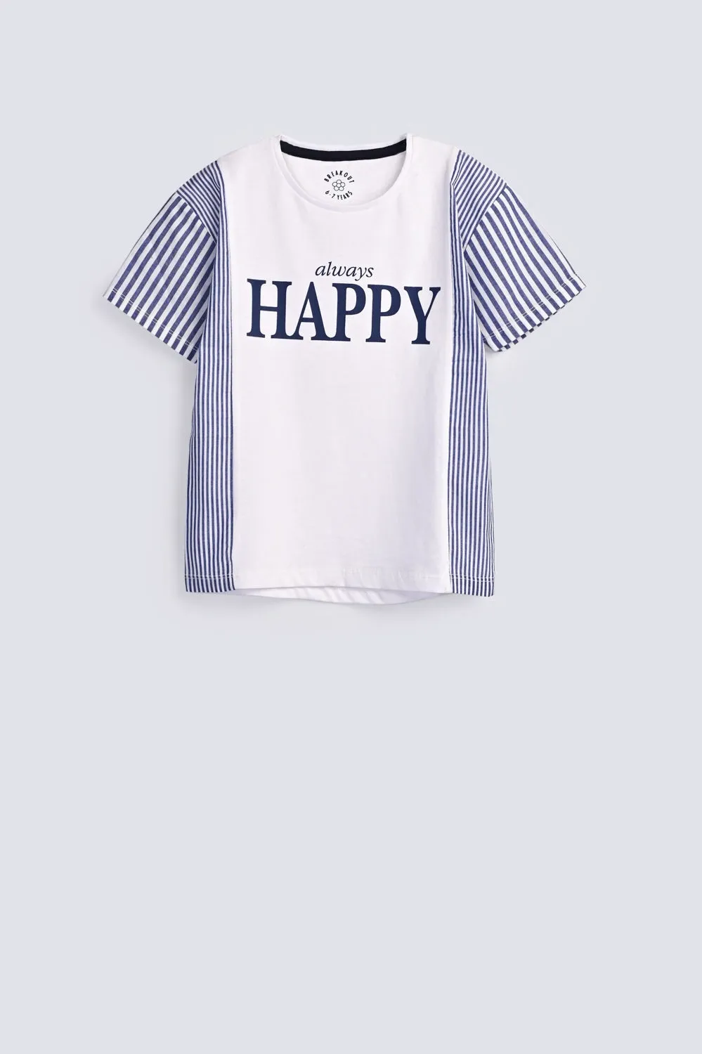 GIRLS DROP SHOULDER T SHIRT WITH STRAP PANELS